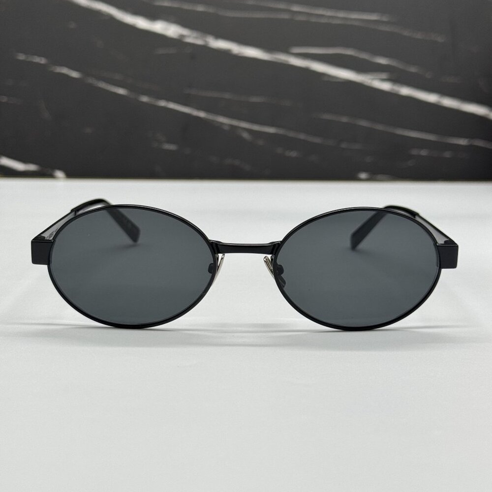 NEW SAINT LAURENT SL692 001 OVAL BLACK UNISEX SUNGLASSES SL 692 001 - Picture 3 of 10